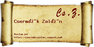 Csermák Zalán névjegykártya