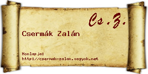 Csermák Zalán névjegykártya